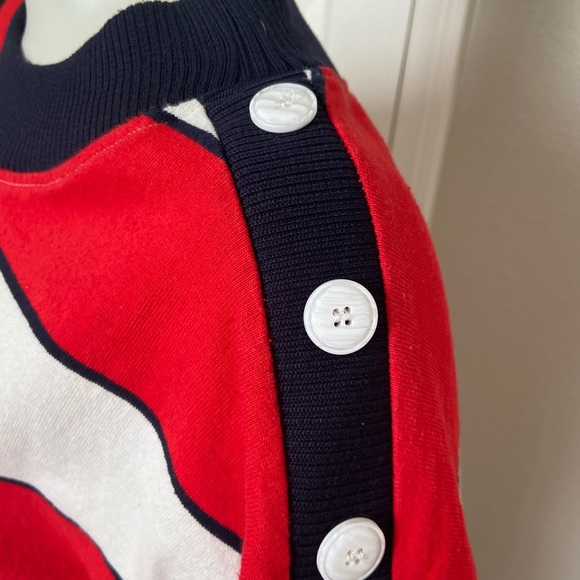 Anthropologie Moon River Red and Wht  Stripe top M - Picture 5 of 9